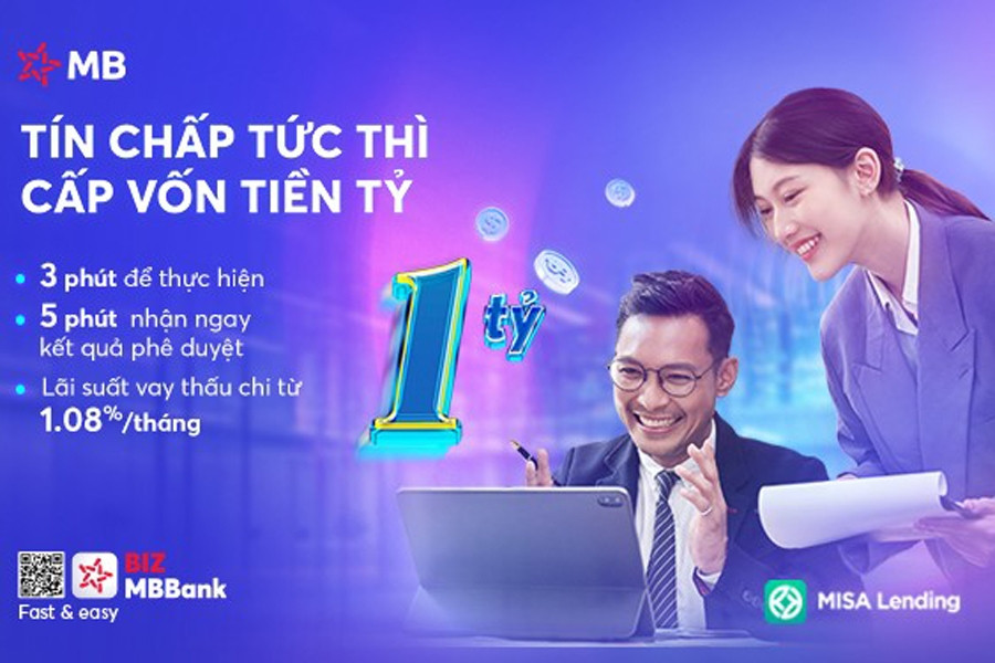 Doanh nghiệp dễ dàng vay vốn tín chấp qua nền tảng BIZ MBBank, Misa Lending