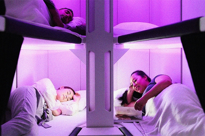 Giường tầng trên máy bay: Tương lai gần cho hành khách mua vé hạng phổ thông
