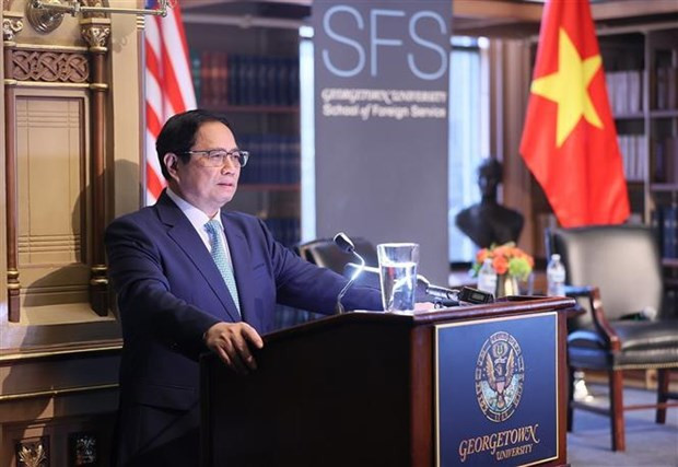 PM delivers policy speech at Georgetown University hinh anh 1