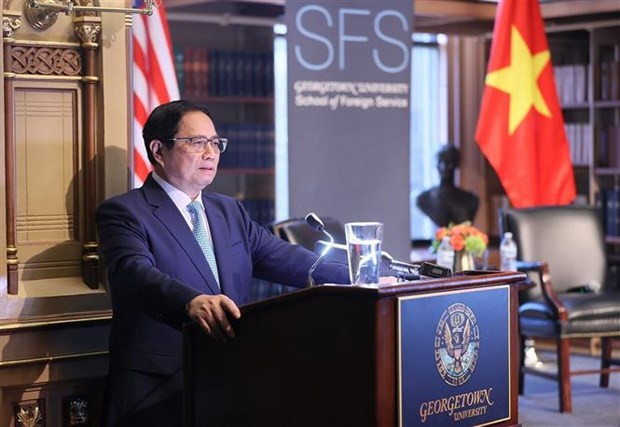 Vietnamese PM delivers policy speech at Georgetown University