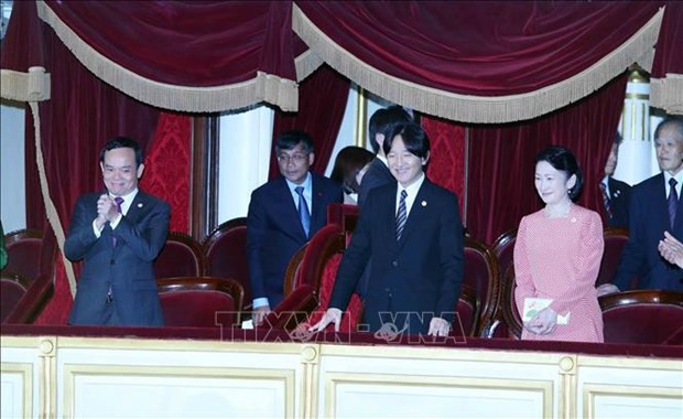 Japanese Crown Prince, Crown Princess watch new opera