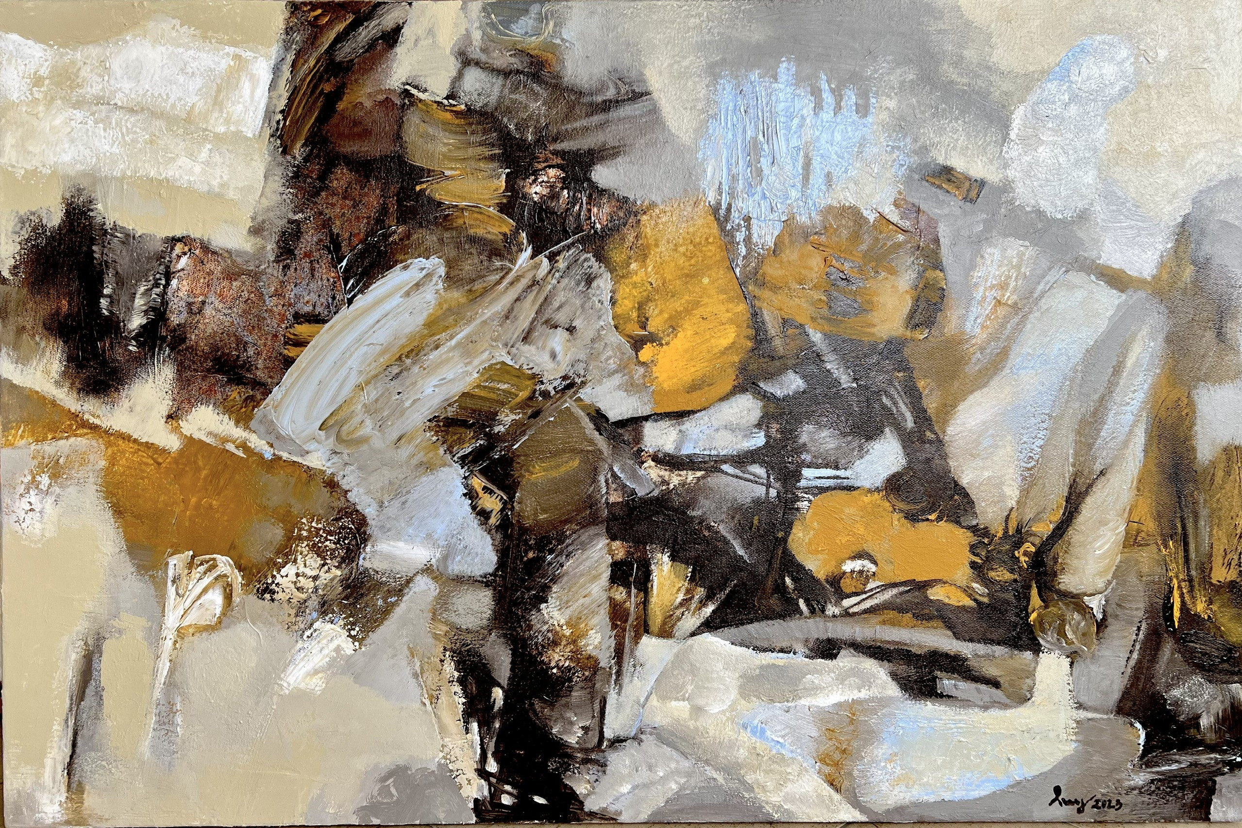 Lơ lửng với không gian siêu thực trong tranh trừu tượng