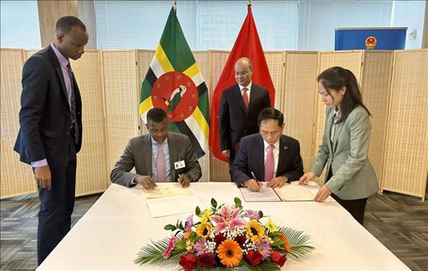 Vietnam, Dominica sign agreement on visa exemption for diplomatic, official passport holders hinh anh 1