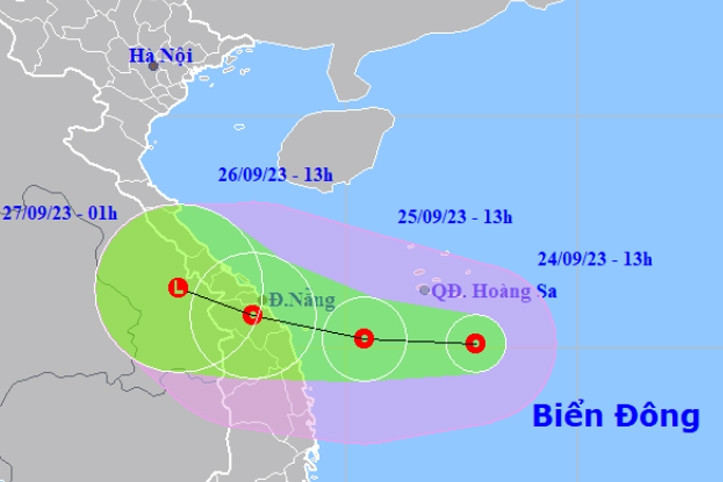 Áp thấp nhiệt đới hướng về Đà Nẵng - Quảng Ngãi