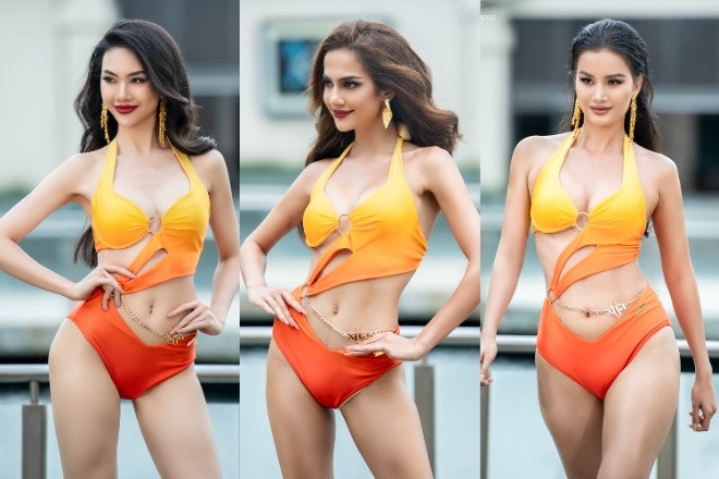 Thí sinh Miss Universe Vietnam 2023 bốc lửa diễn áo tắm