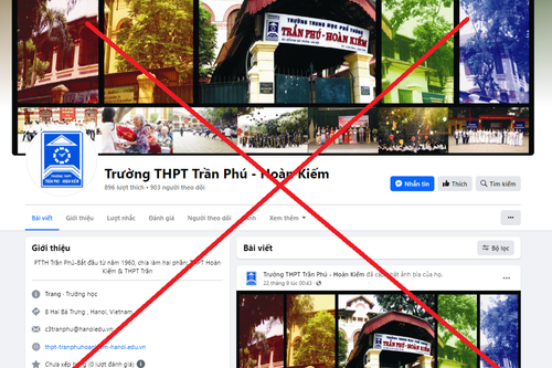 Fanpage một trường THPT ở Hà Nội bị giả mạo, hơn 900 lượt theo dõi