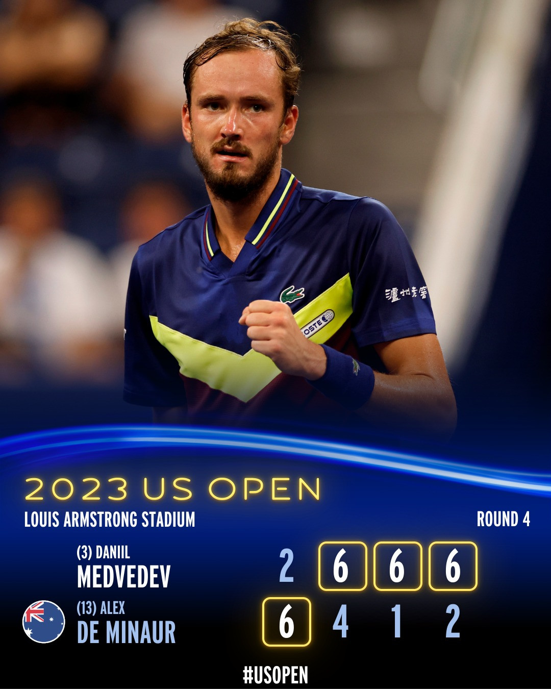 Daniil Medvedev ngược dòng vào tứ kết US Open 2023