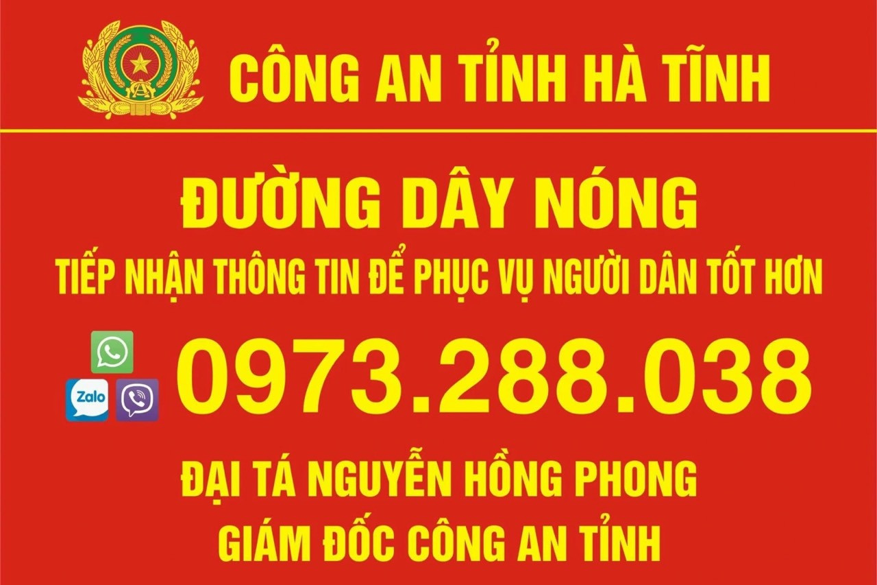 Giám đốc Công an Hà Tĩnh công khai số điện thoại tiếp nhận thông tin phản ánh