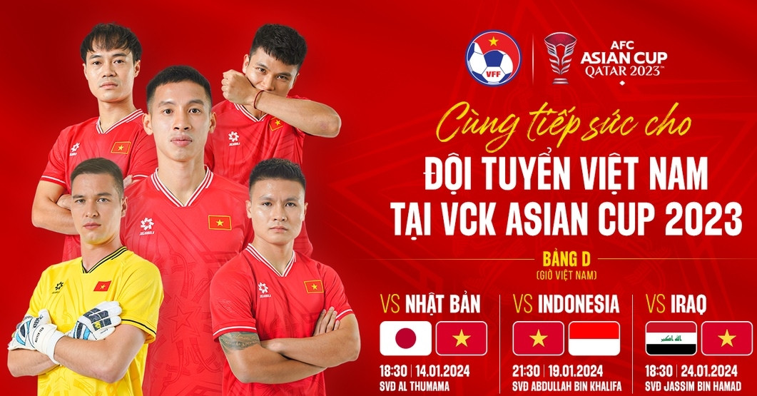 Lịch thi đấu Asian Cup 2023 của tuyển Việt Nam mới nhất