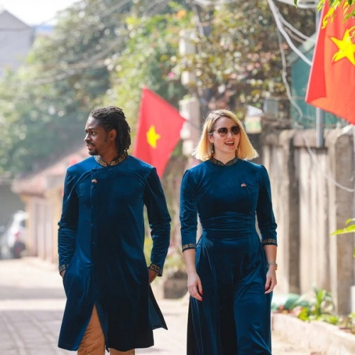 Tet holiday re-enactment in ancient Hanoi village