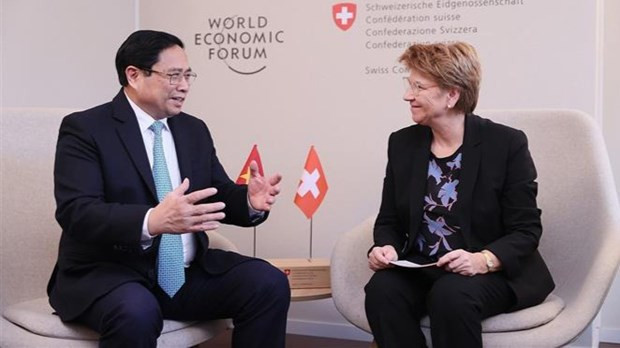 Prime Minister meets Swiss President, UNCTAD Secretary-General in Davos hinh anh 1