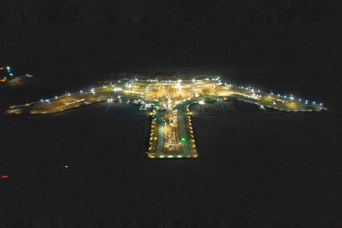 Công trường sân bay Long Thành thi công xuyên đêm những ngày cận Tết