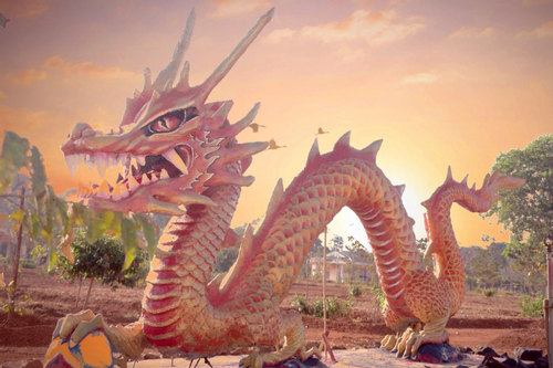 Hình ảnh linh vật rồng rực rỡ ở Đắk Nông mang hy vọng may mắn cho năm mới