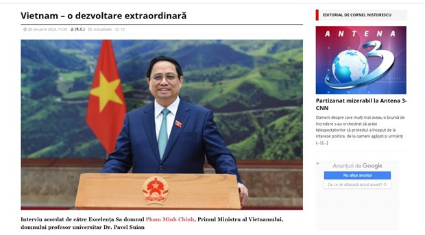 Prime Minister grants interview to Romanian media ahead of visit hinh anh 1