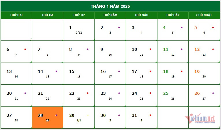 Lịch âm 2025