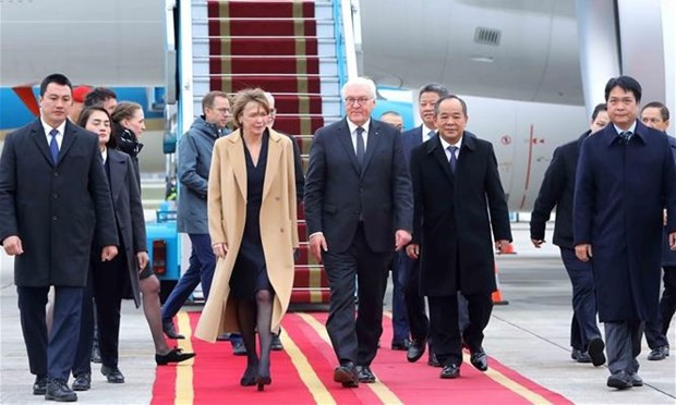 German President arrives in Hanoi, beginning state visit to Vietnam