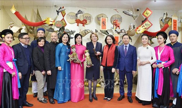 Spouses of Vietnamese, German Presidents captivated by water puppetry