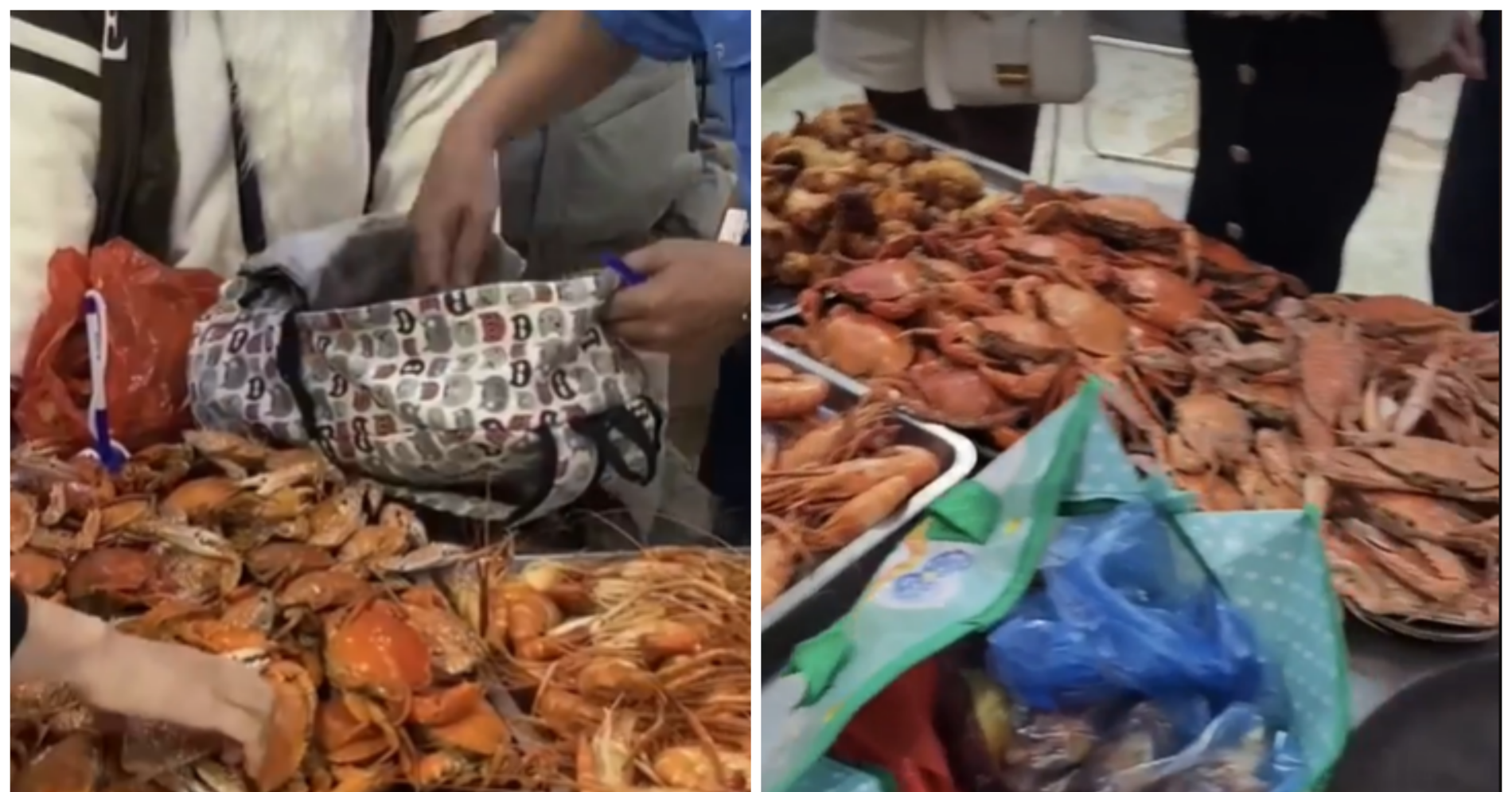 Ăn buffet ở Hà Nội, nhóm khách 7 người đút túi gần 10kg hải sản mang về
