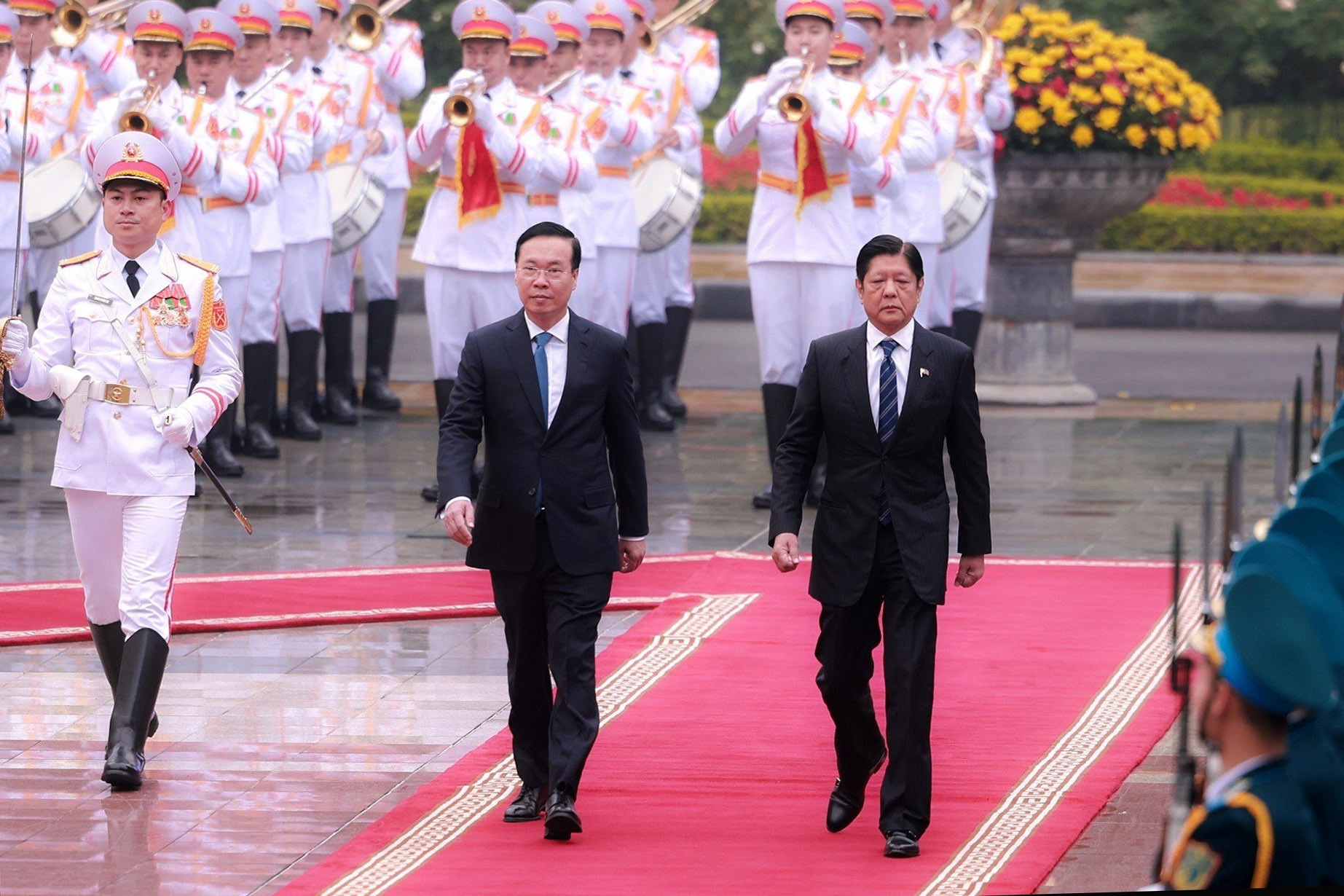 Chủ tịch nước Võ Văn Thưởng và phu nhân chủ trì lễ đón Tổng thống Philippines