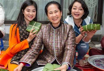 NSND Lan Hương, Trà My gói bánh chưng lưu giữ nét đẹp văn hoá người Việt
