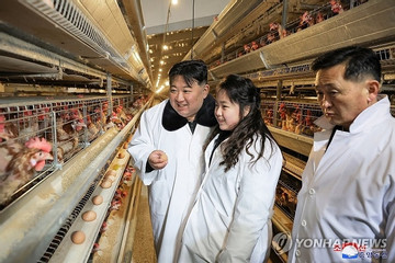 Hình ảnh ông Kim Jong Un và con gái đi thăm trại nuôi gà