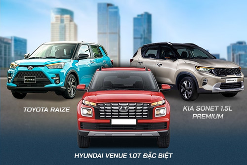 Tầm giá 500 triệu, chọn “tân binh” Hyundai Venue hay KIA Sonet, Toyota Raize?