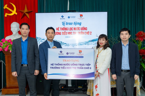 Synopex Việt Nam tặng trường học Bắc Ninh hệ thống lọc nước uống trực tiếp