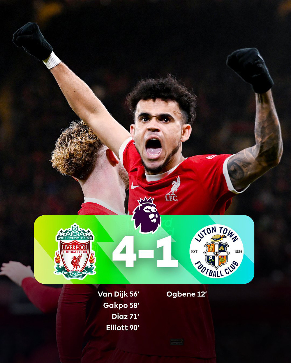 Ngược dòng thắng 4-1, Liverpool chễm chệ trên đỉnh bảng Liverpool.jpg