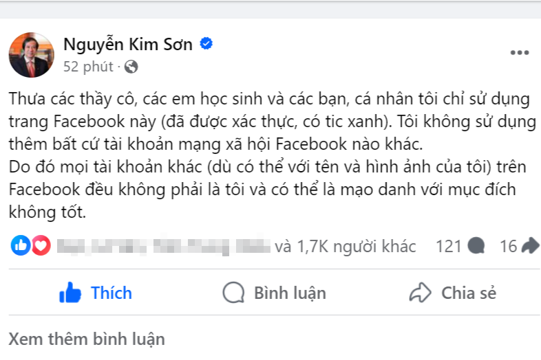 Bản tin sáng 29/2: Bộ trưởng Giáo dục bị giả mạo Facebook cá nhân