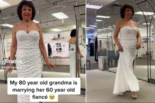 Cụ bà 80 tuổi đi thử váy cưới, hạnh phúc làm bạn đời với hàng xóm kém 20 tuổi