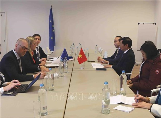 FM meets with EU representatives and foreign officials in Belgium Hin An 2