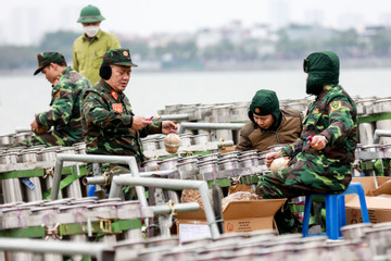 Những trận địa pháo hoa ở Hà Nội sẵn sàng 'khai hỏa' đón giao thừa