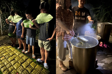 Tết xa nhà, sinh viên Việt thức cả đêm cùng canh nồi bánh chưng