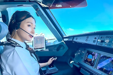 Female captain passionately conquering the skies