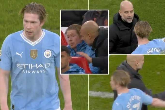 De Bruyne vùng vằng vì bị thay ra, Pep Guardiola phản ứng bất ngờ