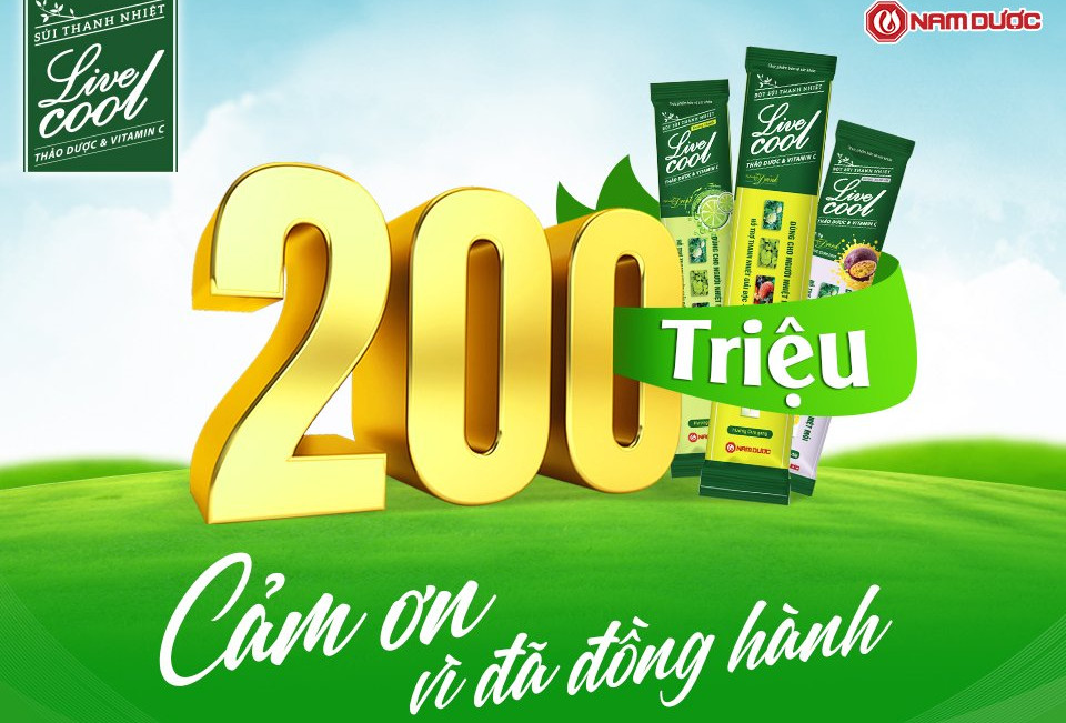 Bột sủi thanh nhiệt Livecool cán mốc gói thứ 200 triệu ra thị trường