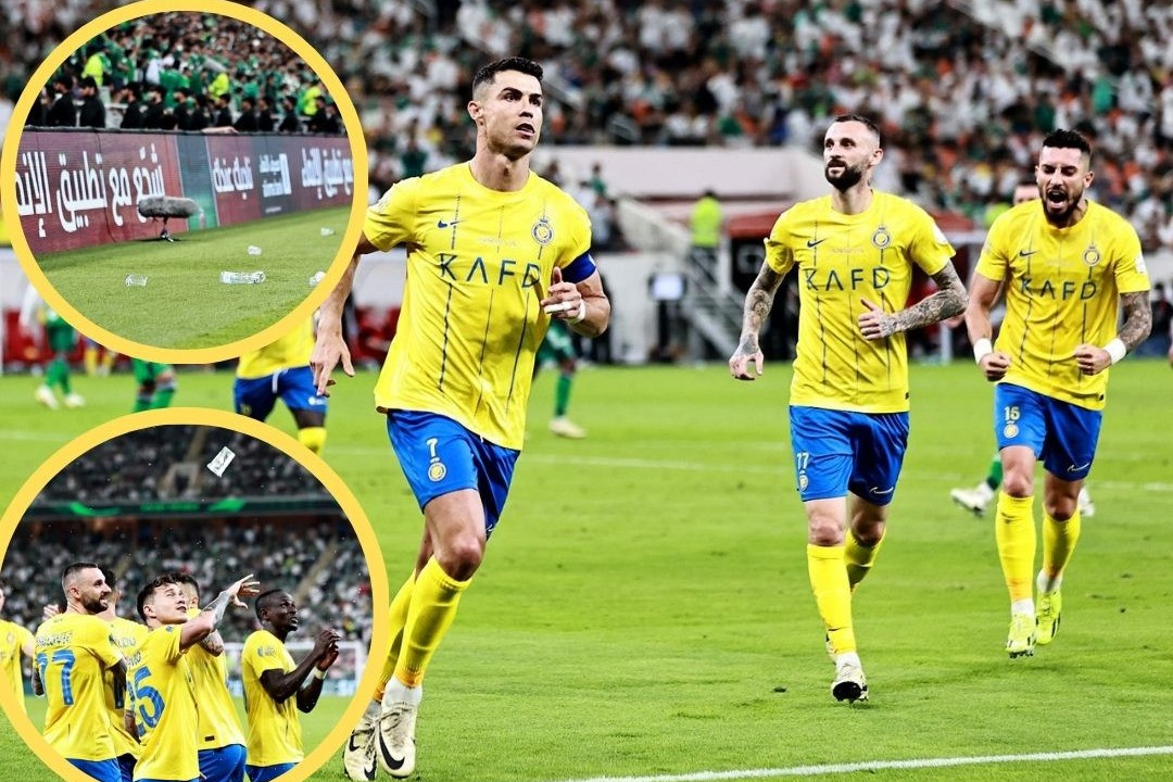 Ronaldo giúp Al Nassr thắng trận, CĐV đối phương ném 'mưa vật thể lạ'