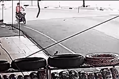 Khỉ hoang quật ngã người đàn ông đi xe máy xuống đường để cướp đồ ăn