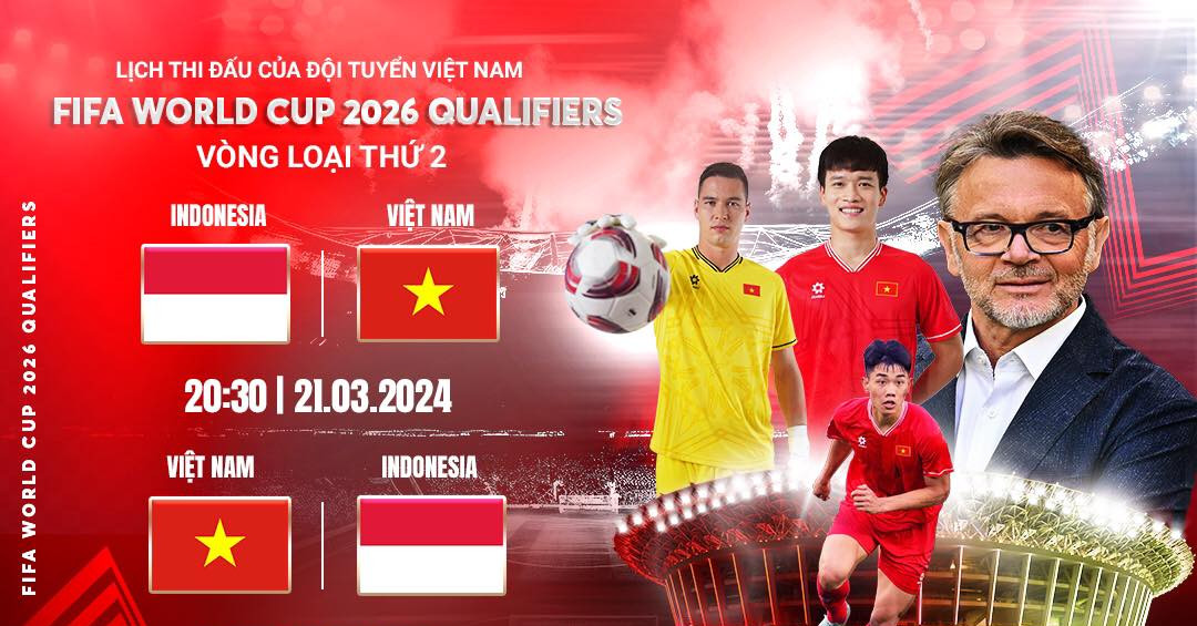 Xem trực tiếp bóng đá Indonesia vs Việt Nam - Vòng loại World Cup 2026