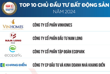 Nam Long vào top đầu bảng xếp hạng 10 chủ đầu tư bất động sản năm 2024
