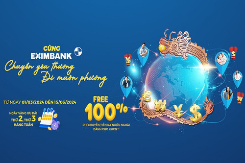 Eximbank tung chương trình ưu đãi chuyển tiền cho khách hàng cá nhân