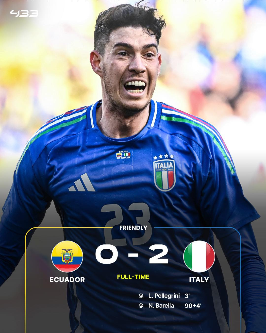 Italia thắng trận thứ hai liên tiếp trước đội bóng Nam Mỹ italia 2 0 ecuador 1.jpg