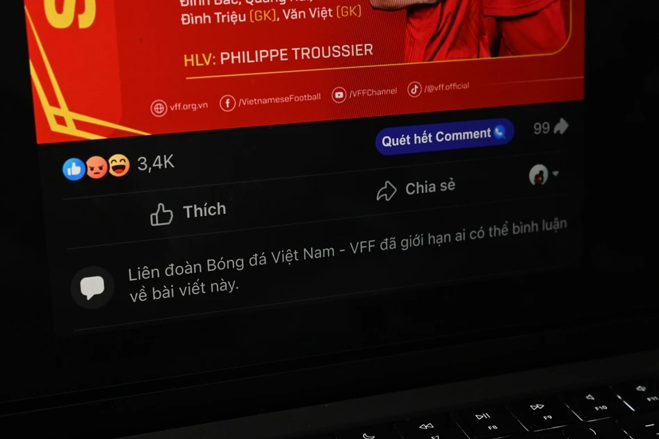 VFF khóa bình luận trên Facebook