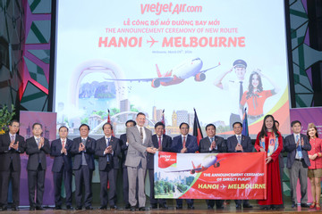 Vietjet công bố đường bay Melbourne - Hà Nội