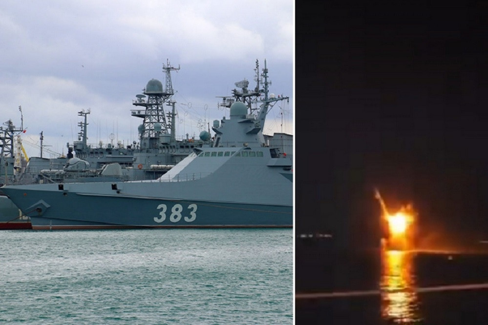 Video khoảnh khắc xuồng cảm tử Ukraine tập kích tàu tuần tra Nga