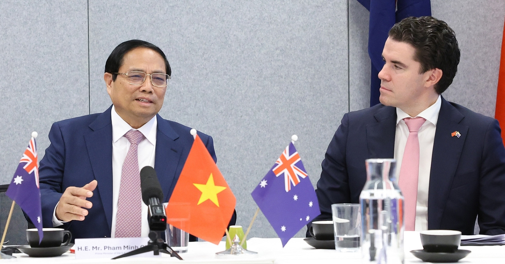 Thủ tướng Phạm Minh Chính bày tỏ ấn tượng với những thành tựu, kết quả của CSIRO và cảm ơn CSIRO đã hợp tác với Việt Nam trên nhiều lĩnh vực từ những năm 1980 khi Việt Nam còn rất nhiều khó khăn - Ảnh: VGP/Nhật Bắc