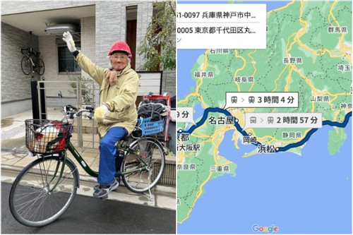 Cụ ông 89 tuổi đạp xe hơn 600km thăm con trai 61 tuổi