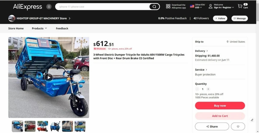 Xe ba gac dien My anh 2