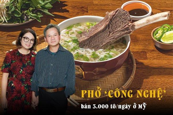 Phở 'công nghệ' phục vụ trong 15 giây, vợ chồng Việt bán 3.000 tô một ngày ở Mỹ