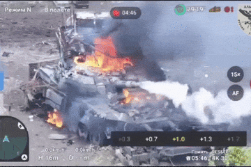 Video quân đội Ukraine bắn cháy xe tăng T-90S của Nga ở Donetsk